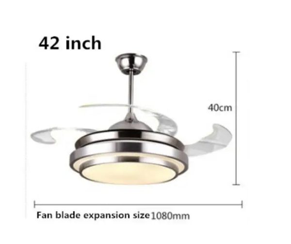 Ceiling Fan Lights Lamps Modern Remote Control 36 42 inch Gold Silver Led lumiere For Dining room Bedroom Fan Lighting - Image 7
