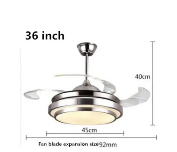 Ceiling Fan Lights Lamps Modern Remote Control 36 42 inch Gold Silver Led lumiere For Dining room Bedroom Fan Lighting - Image 9