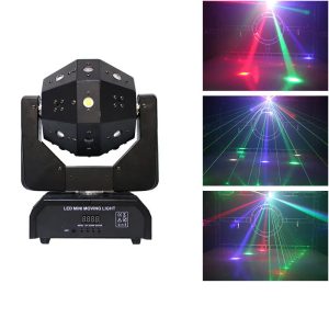 LED mini moving head ball laser beam strobe 3 in1 football roller moving heads DMX infinite rotation LED disco DJ ball light