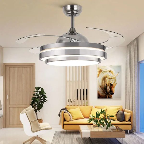 Ceiling Fan Lights Lamps Modern Remote Control 36 42 inch Gold Silver Led lumiere For Dining room Bedroom Fan Lighting - Image 4