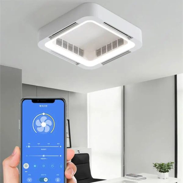 Smart App Ceiling Fan Lamp With Light Bladeless Remote Control Without Blades DC LED Circulator Bedroom Living Room Office Fans - Image 2