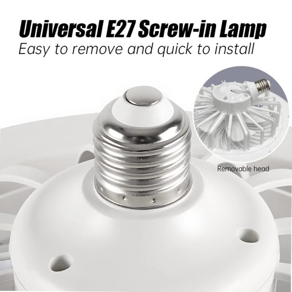 2-in-1 Three-speed Mode LED Fan Light Remote Control Wall Control Bedroom Light Fan Ceiling LED Lamp Bead E27 Screw Fan Light - Image 3