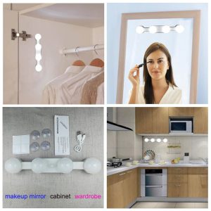Vanity Light Makeup Mirror Wall Lamp USB Bathroom Dressing Table Mirrors Light for Bedroom Dresser Dimmable LED Nightlights
