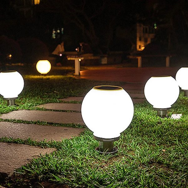 20CM LED Solar Column Head Light Courtyard Corner Light Gate Column Light Lawn Garden Ball Wall Light Stone Column Ceiling Light - Image 6