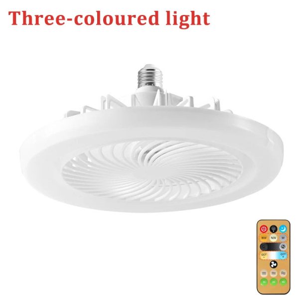 2-in-1 Three-speed Mode LED Fan Light Remote Control Wall Control Bedroom Light Fan Ceiling LED Lamp Bead E27 Screw Fan Light - Image 7