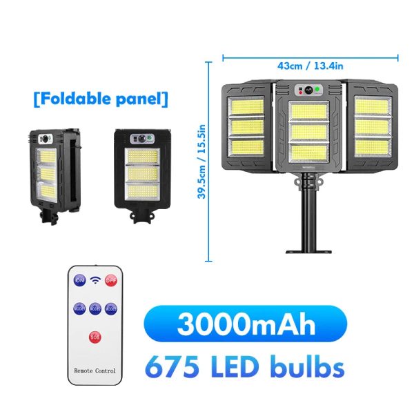 High Sensitivity Sensing Motion Sensor Outdoor Lights 3 Solar Panels Adjustable Super Bright Solar Motion Lights For Front Gate - Image 8