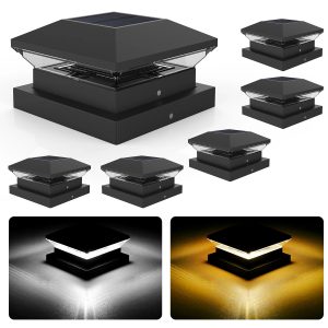 2/4PCs Solar Light Outdoor IP65 Solar Post Light Villa Column Lamp Fence Gate Pillar Head LED Lamp For House Gate Patio Garden