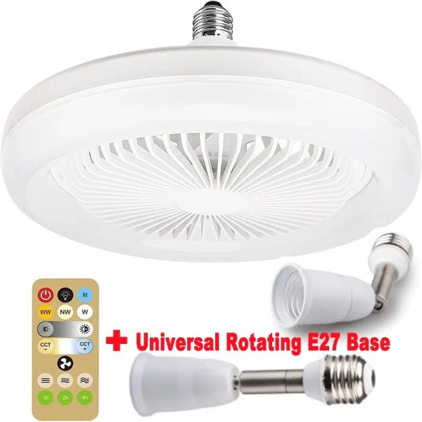 3In1 Ceiling Fan With Lighting Lamp E27 Converter Base With Remote Control For Bedroom Living Home Silent Ac85-265v - Image 7