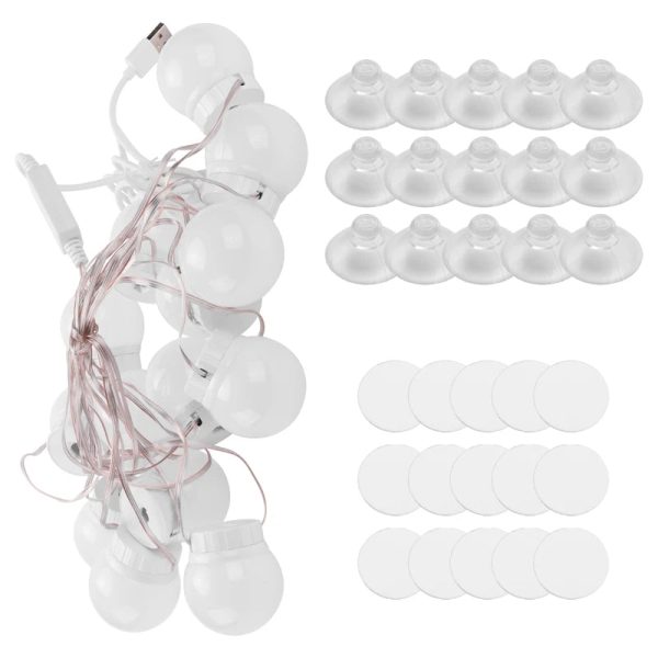 3 Modes Colors Makeup Mirror Light LED Touch-Dimming Vanity Dressing Lamp Bulb USB 12V Make Up Mirror Wall Lamp