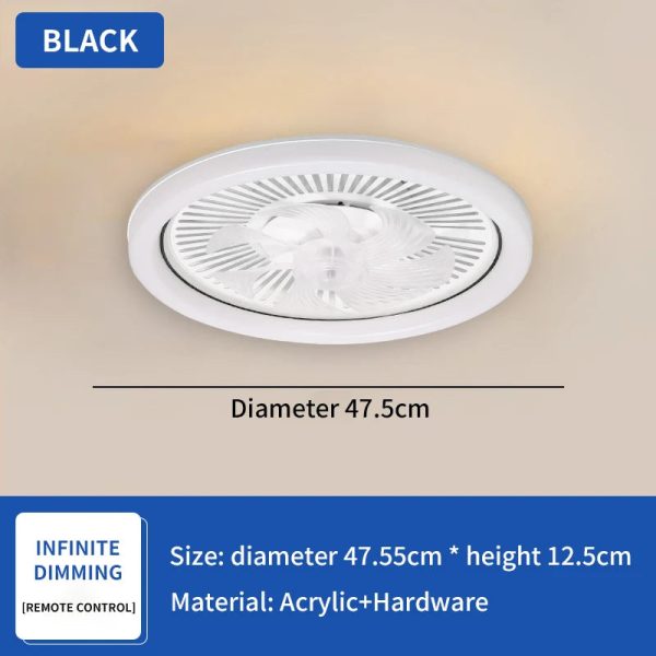 LED Minimalist Modern Ceiling Fan with Light Remote Control Bedroom Decoration Ventilation Light Energy-saving and Silent - Image 8