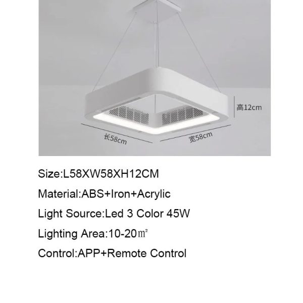 Smart App Ceiling Fan Lamp With Light Bladeless Remote Control Without Blades DC LED Circulator Bedroom Living Room Office Fans - Image 8