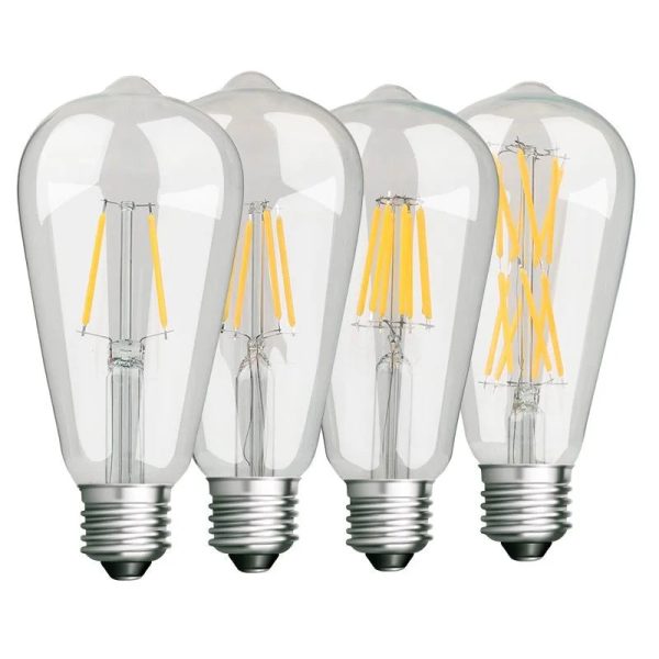 6PCS LED St64 E27 2W 4W 6W 8W 10W 12W 16W 4000K Weiß Warm Intage Edison Glühbirne dimmbar E27 B22 110V 220V Energie lampe