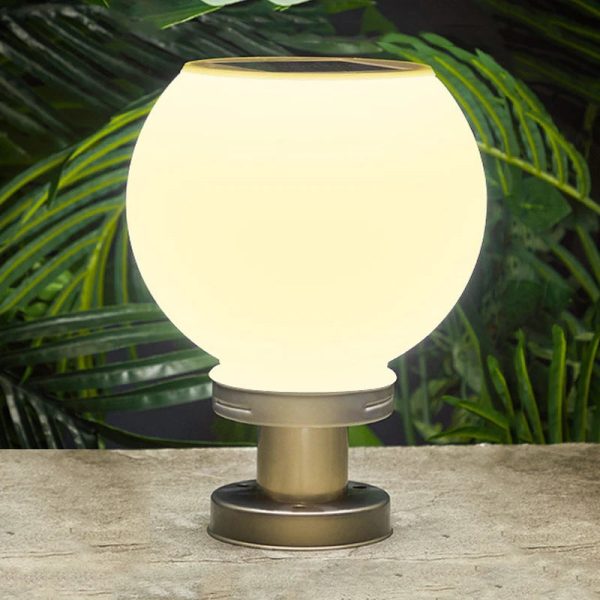 20CM LED Solar Column Head Light Courtyard Corner Light Gate Column Light Lawn Garden Ball Wall Light Stone Column Ceiling Light - Image 8
