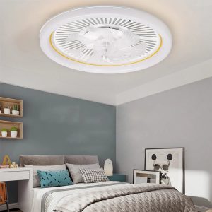 LED Minimalist Modern Ceiling Fan with Light Remote Control Bedroom Decoration Ventilation Light Energy-saving and Silent