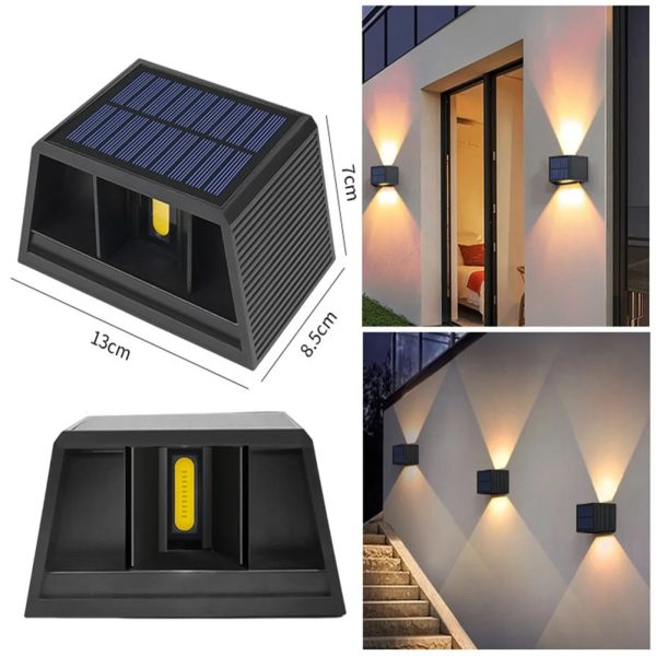 LED Solar Wall Light IP65 Waterproof 100 Lumens Up And Down Illuminate Solar Lamp For Garden Porch Garage Courtyard Gate - Image 7