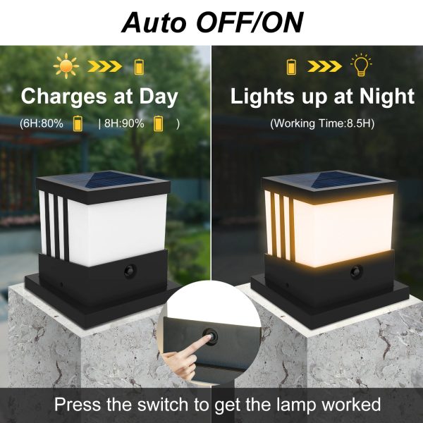 Solar Garden Light Outdoor Patio Fence Gate Street Lamp Waterproof Solar Post Light for Porch Stairs Lawn Courtyard Garden decor - Image 3
