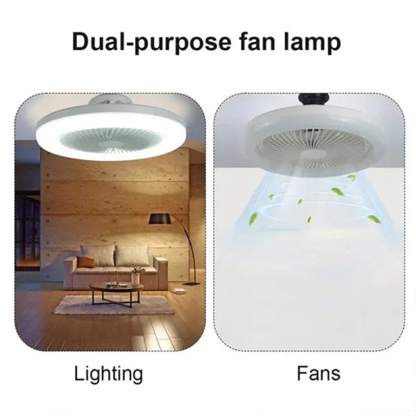 3In1 Ceiling Fan With Lighting Lamp E27 Converter Base With Remote Control For Bedroom Living Home Silent Ac85-265v - Image 2