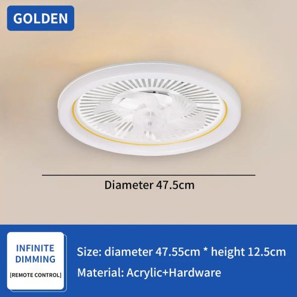 LED Minimalist Modern Ceiling Fan with Light Remote Control Bedroom Decoration Ventilation Light Energy-saving and Silent - Image 7