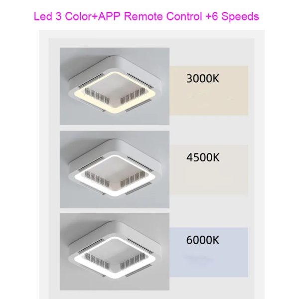 Smart App Ceiling Fan Lamp With Light Bladeless Remote Control Without Blades DC LED Circulator Bedroom Living Room Office Fans - Image 3