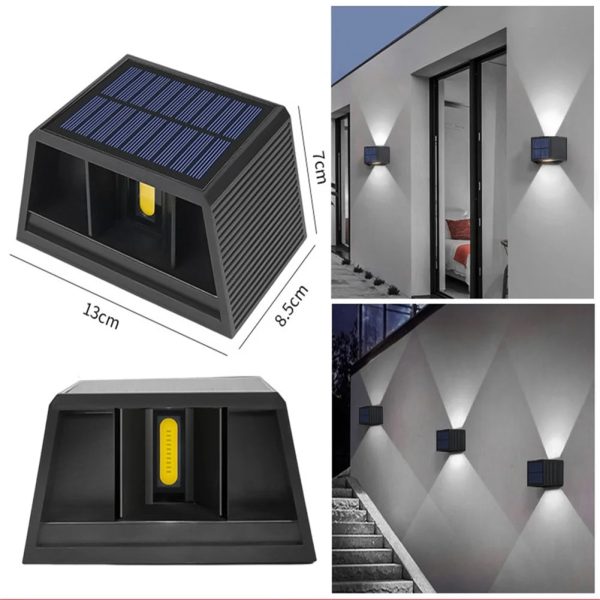 LED Solar Wall Light IP65 Waterproof 100 Lumens Up And Down Illuminate Solar Lamp For Garden Porch Garage Courtyard Gate - Image 2