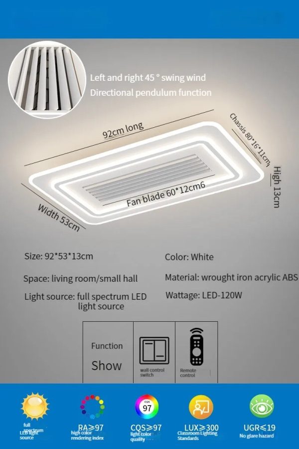 Bladeless Ceiling Fan With Lights Remote Control Modern Fan Lighting For Living Room Bedroom Led Ceiling Fan - Image 8