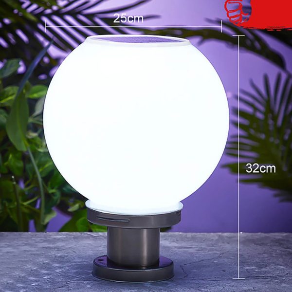 LED Solar Column Head Light Waterproof Courtyard Corner Light Gate Column Lawn Garden Ball Wall Lamp Outdoor Post Light - Image 8