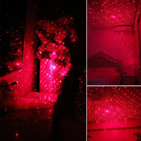 Romantic LED Starry Sky Night Light 5V 1A USB Plug Red Galaxy Star Projector Lamp for Car Roof Room Ceiling Decor - Image 6