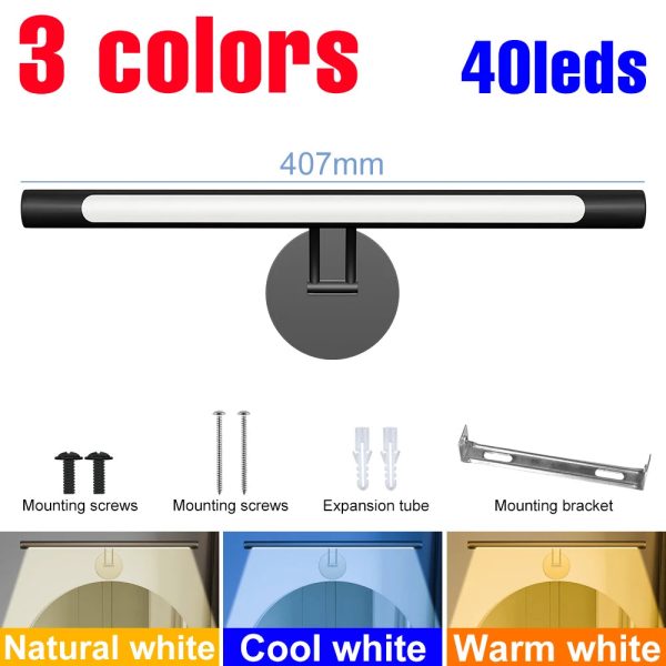 LED Modern Vanity Lights Bathroom Dressing Table Mirror Light Dimmable Extend Wall Lamp Simple Style USB Makeup Lamps 25 40 50CM - Image 9