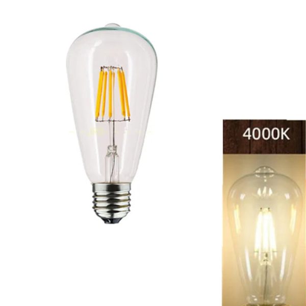 6PCS LED St64 E27 2W 4W 6W 8W 10W 12W 16W 4000K Weiß Warm Intage Edison Glühbirne dimmbar E27 B22 110V 220V Energie lampe - Image 8