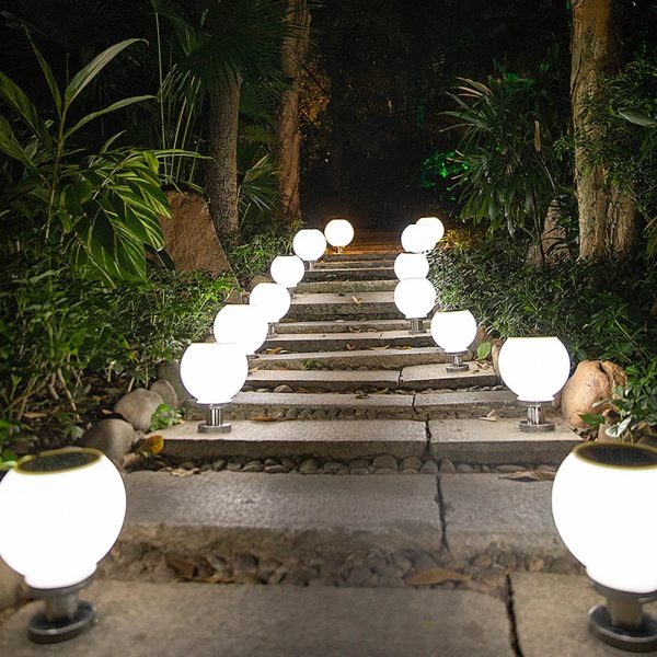 LED Solar Column Head Light Waterproof Courtyard Corner Light Gate Column Lawn Garden Ball Wall Lamp Outdoor Post Light - Image 6