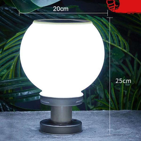 LED Solar Column Head Light Waterproof Courtyard Corner Light Gate Column Lawn Garden Ball Wall Lamp Outdoor Post Light - Image 7