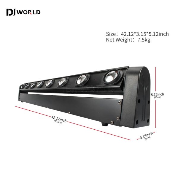 2pcs 8X12W LED Beam Bar Moving Head Light 9/38DMX Hot Wheel Infinite Rotating RGBW 4IN1 Running Effect for DJ Disco Party Stage - Image 2