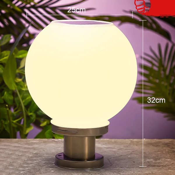 LED Solar Column Head Light Waterproof Courtyard Corner Light Gate Column Lawn Garden Ball Wall Lamp Outdoor Post Light - Image 10
