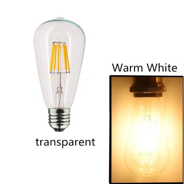 6PCS LED St64 E27 2W 4W 6W 8W 10W 12W 16W 4000K Weiß Warm Intage Edison Glühbirne dimmbar E27 B22 110V 220V Energie lampe - Image 2