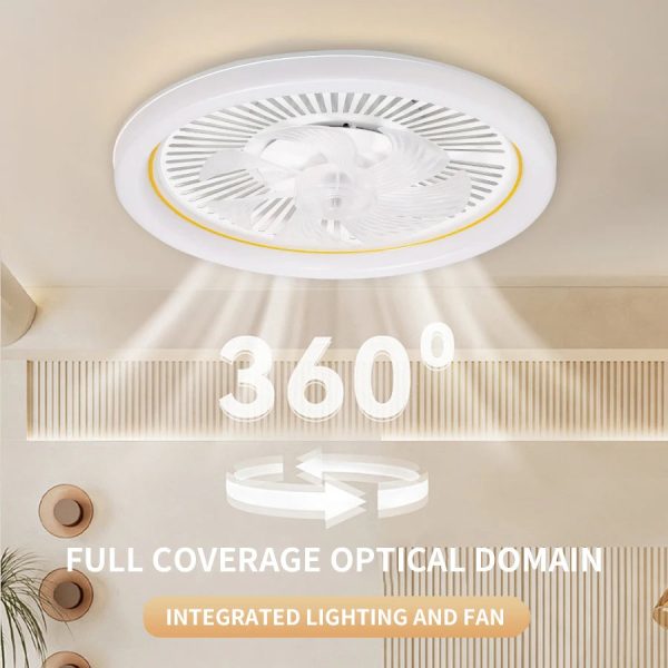 LED Minimalist Modern Ceiling Fan with Light Remote Control Bedroom Decoration Ventilation Light Energy-saving and Silent - Image 5