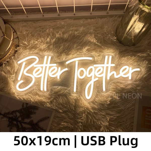 Better Together Neon Signs Wedding Decor Wall Hanging Neon Lights Bedroom Room Decor Party Personalize Gifts Engagement Led Sign - Image 7