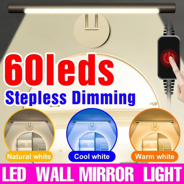 LED Modern Vanity Lights Bathroom Dressing Table Mirror Light Dimmable Extend Wall Lamp Simple Style USB Makeup Lamps 25 40 50CM