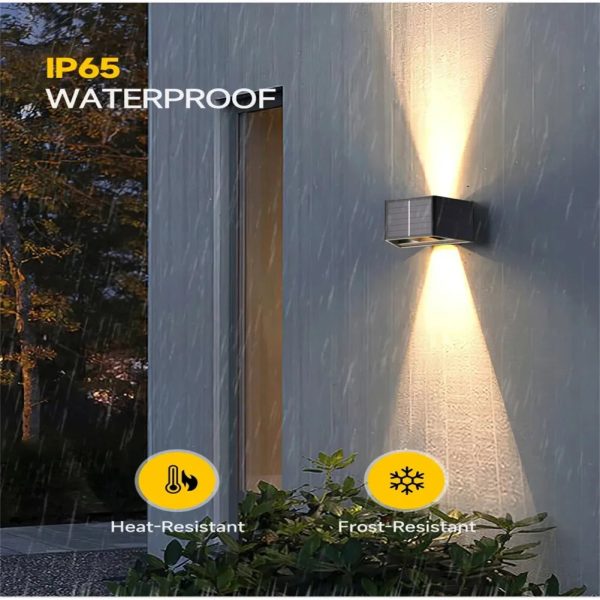 LED Solar Wall Light IP65 Waterproof 100 Lumens Up And Down Illuminate Solar Lamp For Garden Porch Garage Courtyard Gate - Image 3