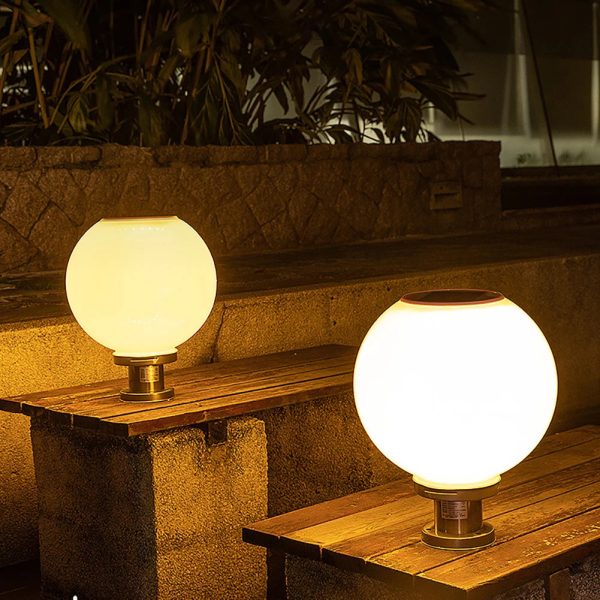 LED Solar Column Head Light Waterproof Courtyard Corner Light Gate Column Lawn Garden Ball Wall Lamp Outdoor Post Light - Image 2