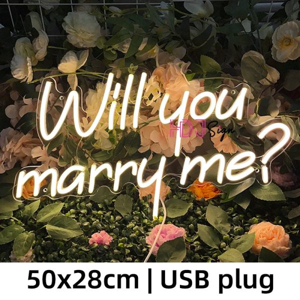 Will You Marry Me Neon Sign Party Decor Room Neon LED Light Just Married Neon Lights Better Together Place Card Wedding Led Sign - Image 12