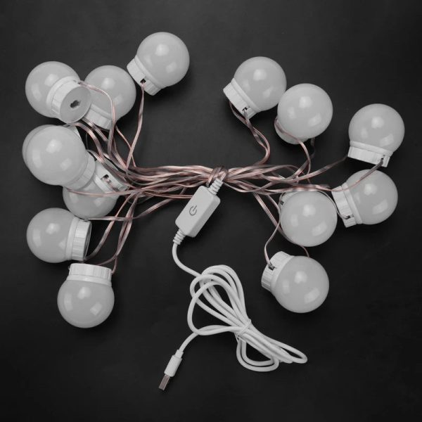 3 Modes Colors Makeup Mirror Light LED Touch-Dimming Vanity Dressing Lamp Bulb USB 12V Make Up Mirror Wall Lamp - Image 6
