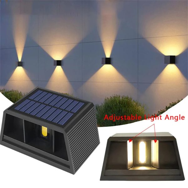 LED Solar Wall Light IP65 Waterproof 100 Lumens Up And Down Illuminate Solar Lamp For Garden Porch Garage Courtyard Gate