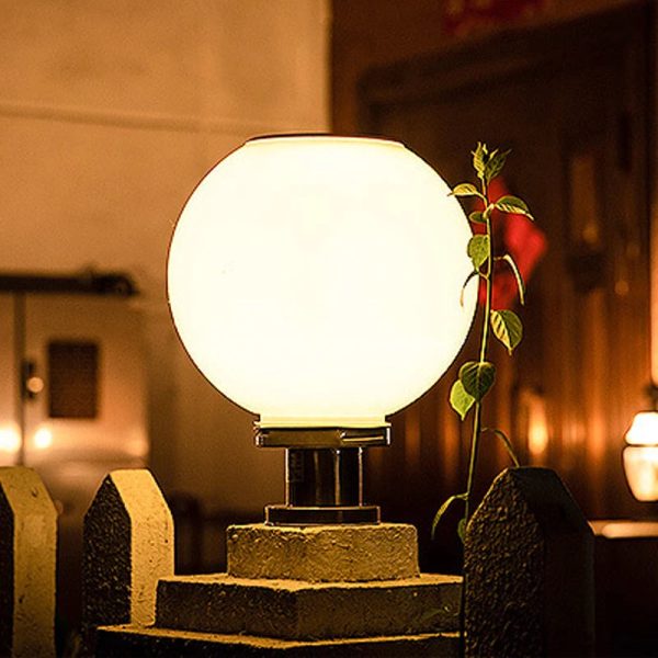 20CM LED Solar Column Head Light Courtyard Corner Light Gate Column Light Lawn Garden Ball Wall Light Stone Column Ceiling Light - Image 5